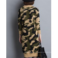 Korean O-Neck Camouflage Sweater Hoodies Knitting Dress